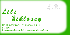 lili miklossy business card